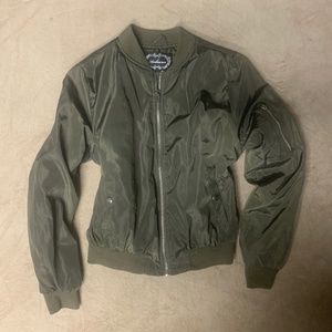 Army green bomber jacket